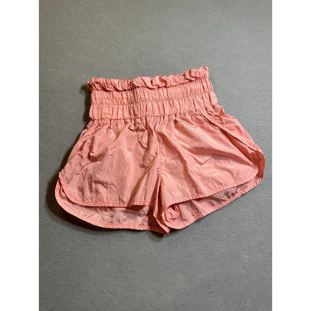 Free People Movement The Way Home Shorts Womens Small Coral Orange Athletic‎